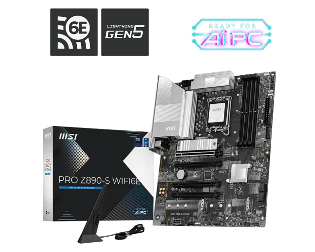 MSI PRO Z890-S WIFI6E, Intel Z890, LGA 1851, DDR5 256GB, 3× M.2 PCIe 5.0/4.0