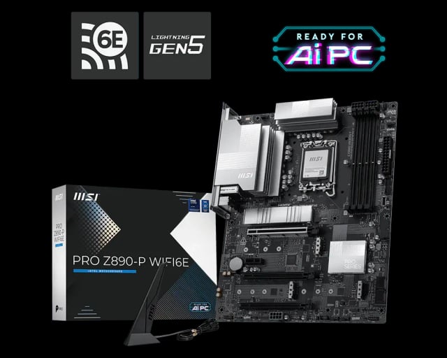 MSI PRO Z890-P WIFI6E, Intel Z890, LGA 1851, DDR5 256GB, 4× M.2 PCIe 5.0/4.0
