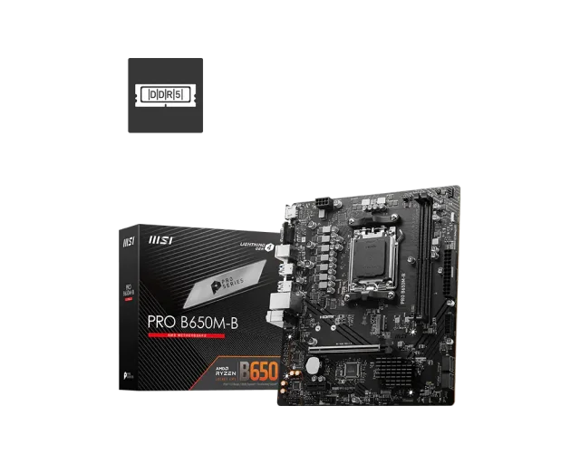 MSI PRO B650M-B, AMD B650, AM5, DDR5 128GB, 1× M.2 PCIe 4.0