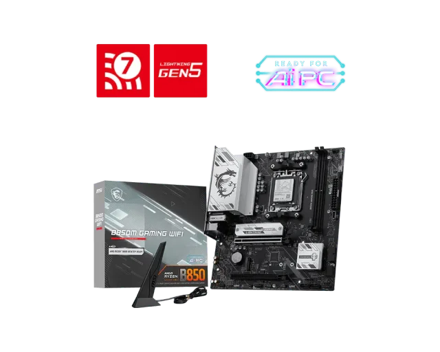 MSI B850M GAMING WIFI, AMD B850, AM5, DDR5 128GB, 2× M.2 PCIe 5.0/4.0