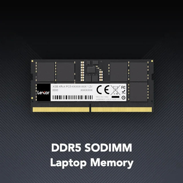 Lexar LD5DS016G-B4800GSST Laptop RAM, 16GB DDR5 4800MT/s, PC5-4800 SODIMM, 1Rx8, 262-Pin