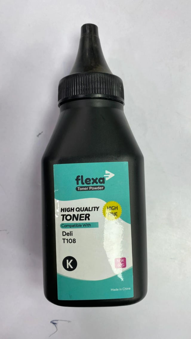 FLEXA T108 Toner Powder, Compatible with Deli P1820W & M1820W, Black Laser Toner, High Quality