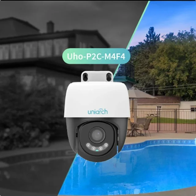 Uniarch UHO-P2C-M4F4 4MP Outdoor WiFi PT Camera, 2560×1440 Resolution, 4mm F1.0 Lens, Full Color 24/7, Wise-ISP