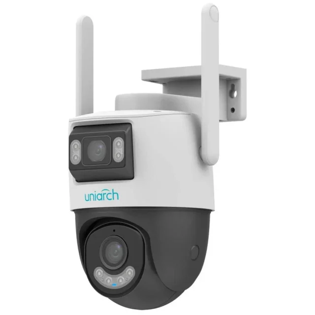 Uniarch UHO-P2S-M55F34 5MP+5MP Dual-Lens Outdoor WiFi PT Camera, 2.8mm+4mm Lens, 4X Digital Zoom, 30m IR, 30m Warm Light