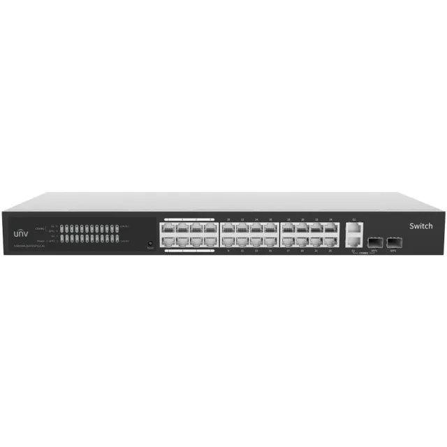 Uniview NSW3000-25GT1GP1GC-IN 26-Port Gigabit Cloud Managed PoE Switch, 24×10/100/1000Mbps RJ45, 1×Gigabit RJ45, 1×Gigabit SFP, 1×Gigabit Combo
