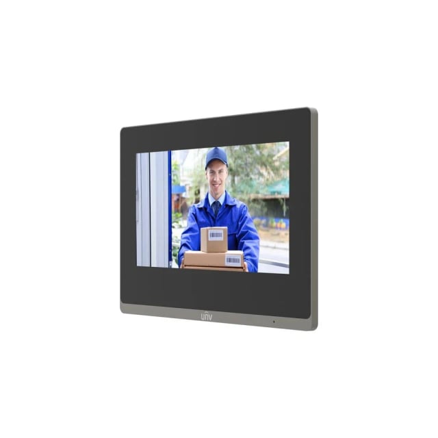 Uniview OEI-372S-H-W 7-Inch Indoor Station, 1024×600 HD Touchscreen, Wall Mounted, TFT LCD Display, Linux OS