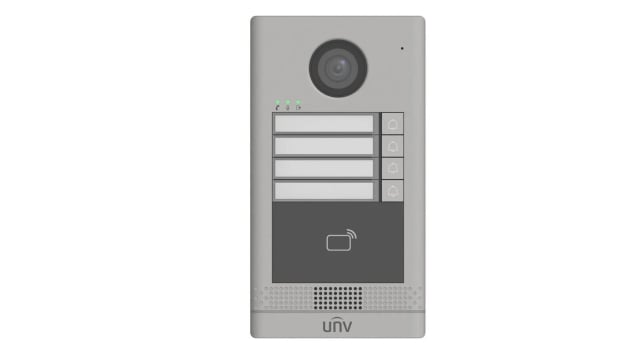 Uniview OEU-202S-HMK4 Villa Video Door Station, 4 Call Buttons, IC Card Reader, 10,000 Card Capacity, 106.9° Wide FOV