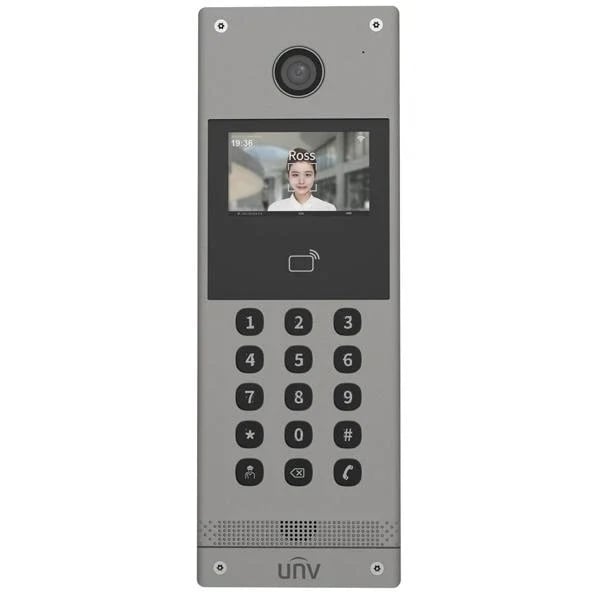Uniview OEU-301S-HMKA Apartment Door Station, 15-Key Braille Keypad, 3.97-Inch Screen, IC Card Reader, 10,000 Card Capacity