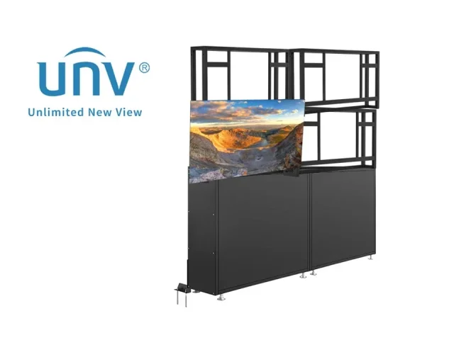 Uniview HB-2555 55-Inch Video Wall Mount Structure, Floor Mount Structure, 1.7mm Bezel, 100–110cm Adjustable Height, 1212×960×300mm