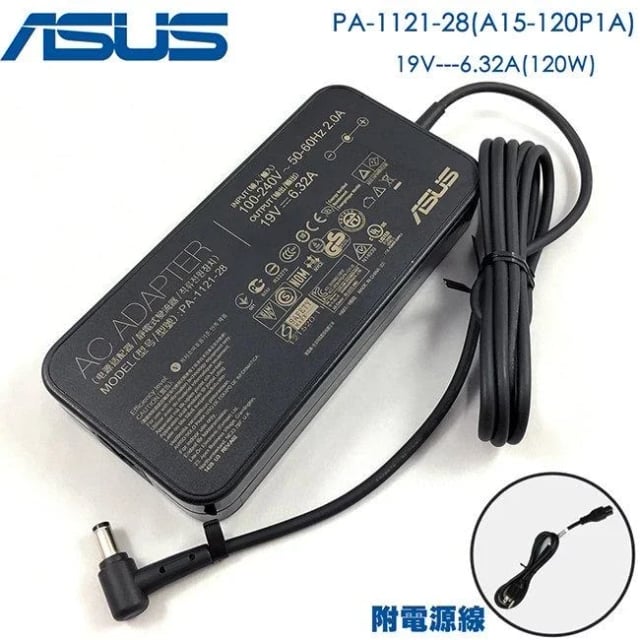 ASUS 120W Laptop Charger, 19V 6.32A, Normal Pin Connector, AC Adapter, ASUS Compatible