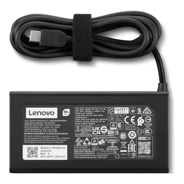 Lenovo Original Type-C 100W Laptop Charger, USB-C PD, 20V 5A, Original Lenovo Adapter, Type-C Connector