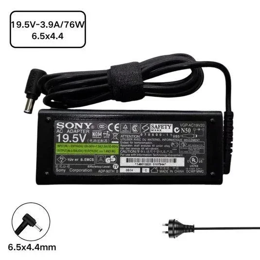 Sony 76W Laptop Charger, 19.5V 3.9A, AC Adapter, Sony Laptop Compatible, 76W Power Supply