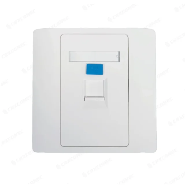 Ziasys Z-FP1H Face Plate, RJ45 Network Wall Plate, Single Port Keystone Faceplate, LAN Ethernet Network Outlet, Computer & Networking Accessory