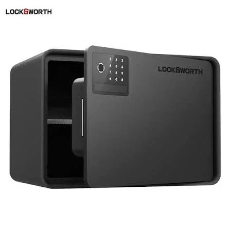 Deli VS4529-BK Fingerprint Safe Box, Digital Security Safe, Fingerprint + Password + Key Unlock, Touch Panel, Automatic Door Opening