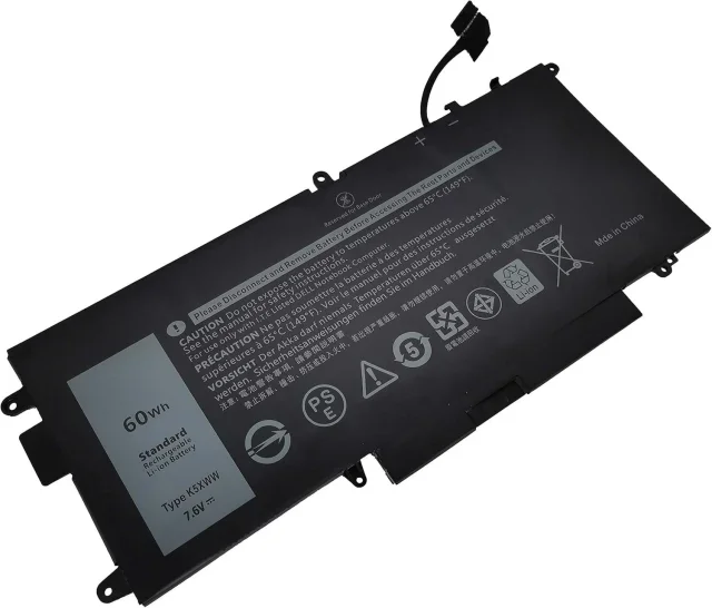 Dell K5XWW Original Laptop Battery, 60Wh, 7.6V, 7500mAh, 4-Cell Li-ion