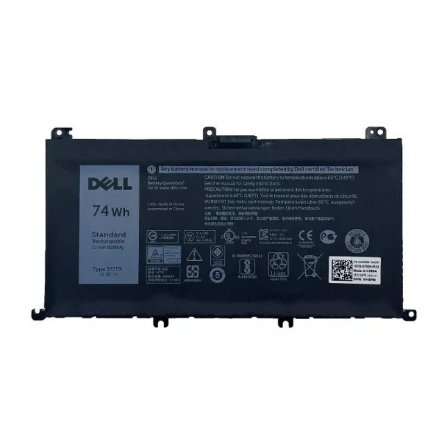 Dell 357F9 Original Laptop Battery, 74Wh, 11.4V, 6400mAh, Li-ion
