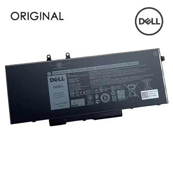 Dell 4GVMP Original Laptop Battery, 68Wh, 7.6V, 8500mAh, 4-Cell Li-ion