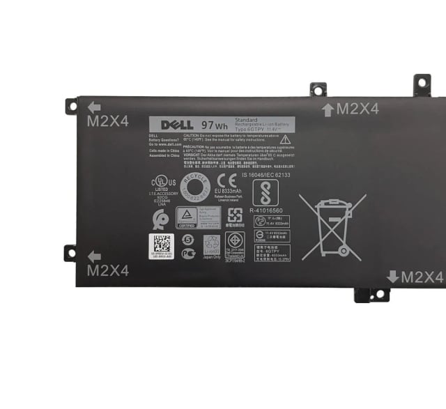 Dell 6GTPY Laptop Battery, 97Wh, 11.4V, 8333mAh, 6-Cell Li-ion