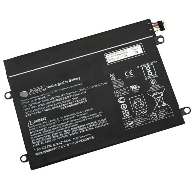 HP SW02XL Laptop Battery, 30Wh, 7.7V, 3900mAh, 2-Cell Li-ion Polymer