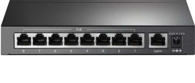 TP-Link TL-SF1009P 9-Port 10/100Mbps Unmanaged PoE+ Switch, 8 PoE+ Ports, 65W PoE Budget, 30W/Port, 250m Extend Mode