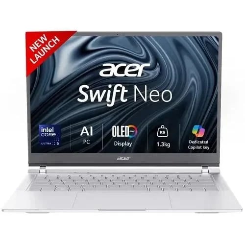 Acer Swift Neo SFN14-54H Laptop, Intel Core Ultra 5 115U, 8 Cores, 10 Threads, Up to 4.2GHz