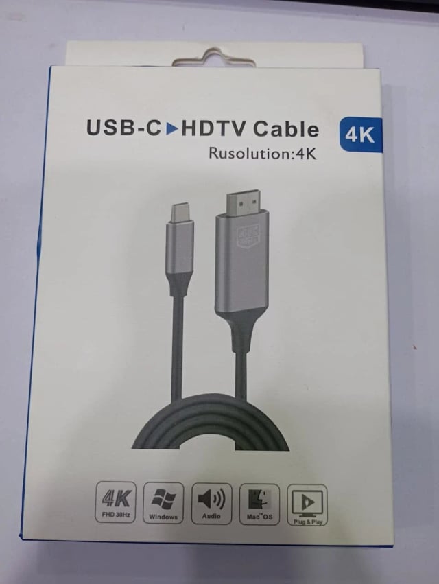 USB-C to HDMI Cable 4K, Type-C to HDTV Male Cable with Audio Video Support for Laptop Mobile Tablet Monitor Projector, Plug & Play, Windows macOS Chrome OS