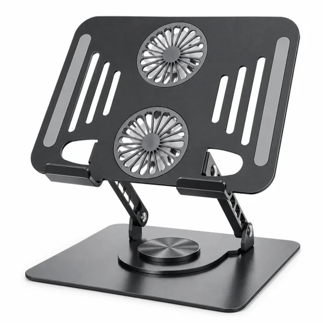 Adjustable Laptop Cooling Stand No. 286, Dual Cooling Fans, 360° Rotation, Height Adjustment, Multi-Angle Tilt