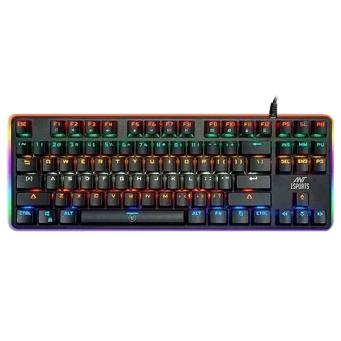 Ant Esports MK1000 Mechanical Backlit Gaming Keyboard, 87 Keys, TKL Design, Wired Connection, Mechanical Switches