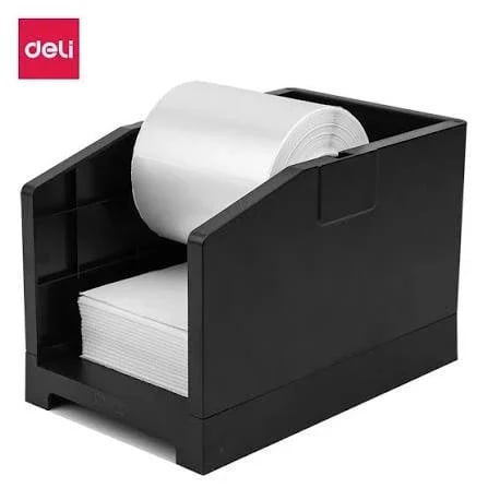 DELI 15208 Thermal & Label Paper Storage Box, External Paper Holder, Roll & Fanfold Paper Support, 110mm Maximum Roll Width, 220mm Maximum Roll Diameter