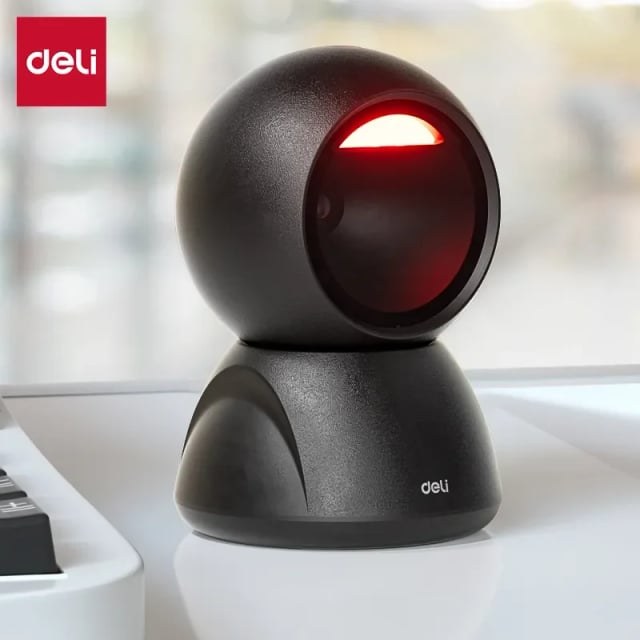 DELI ES238 Desktop Barcode Scanner, CMOS Imaging, 1D & 2D Scanning, Wired USB, Paper & Screen Reading