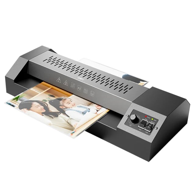 DELI ET131 A3 Steel-Cover Laminator, 70–175 Micron Catalogue Range, Hot & Cold Lamination, 330mm/min, 320mm Entry Width