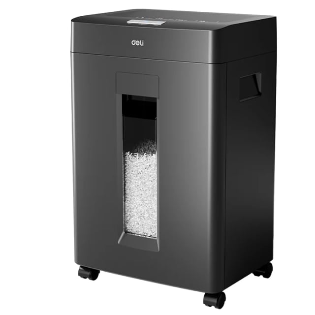 DELI ET094 Office Paper Shredder, P5 Security, 8-Sheet Capacity, 2 × 12mm Micro-Cut, 23L Pull-Out Bin